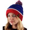 imageCC Unisex College High School Team Color Two Tone Pom Pom Knit Beanie HatRoyalRed