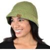 imageCC Unisex Winter Cable Knit Packable Vintage Cloche Bucket HatDark Grass
