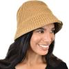 imageCC Unisex Winter Cable Knit Packable Vintage Cloche Bucket HatDark Nude