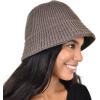imageCC Unisex Winter Cable Knit Packable Vintage Cloche Bucket HatEarth Gray