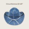 imageCC Washed Knitted Denim Cowboy Hat with Suede Strings for WomenDenim