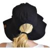 imageCC Womens 100 Cotton Crushable Bucket Ponytail Messy Bun Sun Hat ReversibleBkLt Beige