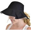 imageCC Womens 100 Cotton Crushable Bucket Ponytail Messy Bun Sun Hat ReversibleBkLt Beige