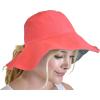 imageCC Womens 100 Cotton Crushable Bucket Ponytail Messy Bun Sun Hat ReversibleCoralKhaki