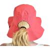 imageCC Womens 100 Cotton Crushable Bucket Ponytail Messy Bun Sun Hat ReversibleCoralKhaki