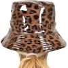 imageCC Womens Leopard Print Outdoor Foldable Water Resistant Rain Bucket HatBrown