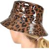 imageCC Womens Leopard Print Outdoor Foldable Water Resistant Rain Bucket HatBrown