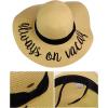 imageCC Womens Paper Weaved Crushable Beach Embroidered Quote Floppy Brim Sun HatAlways on Vacay