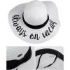 imageCC Womens Paper Weaved Crushable Beach Embroidered Quote Floppy Brim Sun HatAlways on Vacay in White