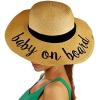 imageCC Womens Paper Weaved Crushable Beach Embroidered Quote Floppy Brim Sun HatBaby on Board