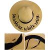 imageCC Womens Paper Weaved Crushable Beach Embroidered Quote Floppy Brim Sun HatSunshine White Wine
