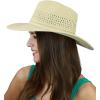 imageCC Womens String ampamp Faux Suede Band Wide Brim Weaved Panama Summer Sun HatSand