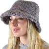 imageCC Womens Winter Faux Fur Teddy Style Fisherman Bucket HatGray