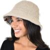 imageCC Womens Winter Faux Fur Teddy Style Reversible Fisherman Bucket HatDove