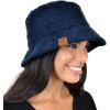 imageCC Womens Winter Faux Fur Teddy Style Reversible Fisherman Bucket HatIndigo