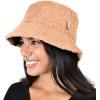 imageCC Womens Winter Faux Fur Teddy Style Reversible Fisherman Bucket HatToast Almond