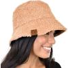 imageCC Womens Winter Faux Fur Teddy Style Reversible Fisherman Bucket HatToast Almond