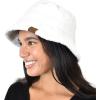 imageCC Womens Winter Faux Fur Teddy Style Reversible Fisherman Bucket HatWhite
