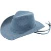 imageCC All Over Rhinestone Denim Cowboy Hat with Chinstraps for WomenDenim