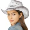 imageCC Cowboy Hat Ombre Weave Cowboy Hat with Braided Suede Trim Band LtGrey