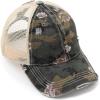 imageCC Exclusives Hatsandscarf Washed Distressed Cotton Denim Ponytail Hat Adjustable Baseball Cap BT14Flower Camo  Olive
