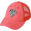 imageCC Heart Stone Embellishment Baseball Cap with Mesh BAB8039 Stone EmbellishmentHeart Coral