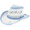 imageCC Ombre Open Weave Cowbay Hat with Braided TrimDenim