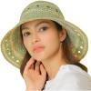 imageCC Paper Straw HandCrochet Bucket HatThin Stripe Patterns  Sage