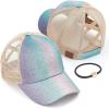 imageCC Ponycap Messy High Bun Ponytail Adjustable Glitter Mesh Trucker Baseball CapA Elastic Bandombre Sparkle Glitter Purple