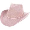 imageCC Sparkly Sequin Cowboy Hat with Suede String Trim Dusty Rose