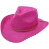imageCC Sparkly Sequin Cowboy Hat with Suede String TrimHot Pink