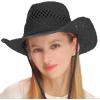 imageCC Sun Straw Western Cowboy Hat Hard Shape Paper Black