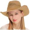 imageCC Sun Straw Western Cowboy Hat Hard Shape Paper DkNatrual