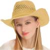 imageCC Sun Straw Western Cowboy Hat Hard Shape Paper Natural