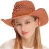 imageCC Sun Straw Western Cowboy Hat Hard Shape Paper Rust