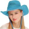 imageCC Sun Straw Western Cowboy Hat Hard Shape Paper Turquosie