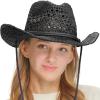 imageCC Sun Straw Western Cowboy Hat Soft ShapeBlack