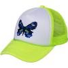 Abstract Blue Butterfly  Neon Yellow