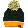 imageCC Unisex College High School Team Color Two Tone Pom Pom Knit Beanie HatDark GreenGold