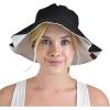 imageCC Womens 100 Cotton Crushable Bucket Ponytail Messy Bun Sun Hat ReversibleBkLt Beige
