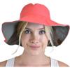 imageCC Womens 100 Cotton Crushable Bucket Ponytail Messy Bun Sun Hat ReversibleCoralKhaki