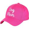 imageCC Womens Embroidered Quote Adjustable Cotton Baseball Cap Dog Mom Hot Pink