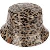 imageCC Womens Leopard Print Outdoor Foldable Water Resistant Rain Bucket HatDark Beige