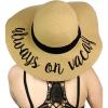 imageCC Womens Paper Weaved Crushable Beach Embroidered Quote Floppy Brim Sun HatAlways on Vacay