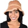 imageCC Womens Winter Faux Fur Teddy Style Reversible Fisherman Bucket HatToast Almond