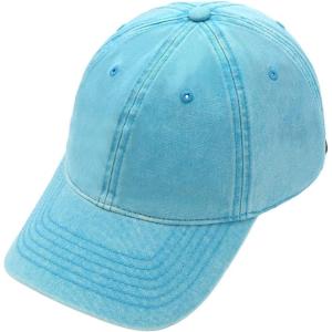 imageCC Acid Wash Cotton 3D Embroidered Baseball Cap BA4239 BA4240 BA4241Sky Blue