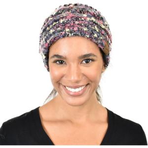 imageCC BeanieTail Soft Stretch Cable Knit Messy High Bun Ponytail Beanie HatPopcorn Confetti Black