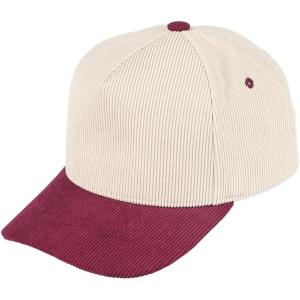 imageCC Beige Two Tone CanvasCorduroy Snapback Trucker Hat for UnisexBurgundy  Corduroy