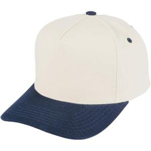 imageCC Beige Two Tone CanvasCorduroy Snapback Trucker Hat for UnisexNavy