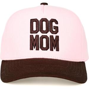 imageCC Embroidered TwoTone Trucker Snapback HatDog Mom PinkBrown